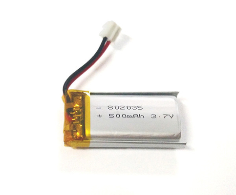 安定した性能の802035リチウム ポリマー電池500mAh 3.7V