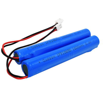 カスタマイズ可能な非常灯のリチウム電池LiFePO4 18650 1600mAh 6.4Volt電池のパック