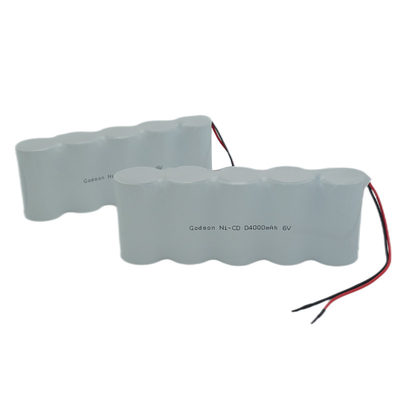 NiCD 緊急出口ライト バッテリー D4000mAh 6.0 V サイド・バイ・サイド