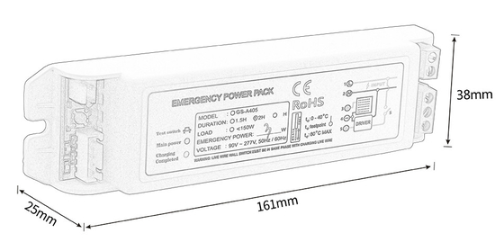 最大 0.35A 緊急電源 パック 維持型 GS-A405 緊急電源 1-5W