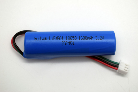 LiFePO4 18650 緊急用ライト リチウム電池 1600mAh 3.2V スティックタイプ NTCコネクタ JST-XH-3P UL1007