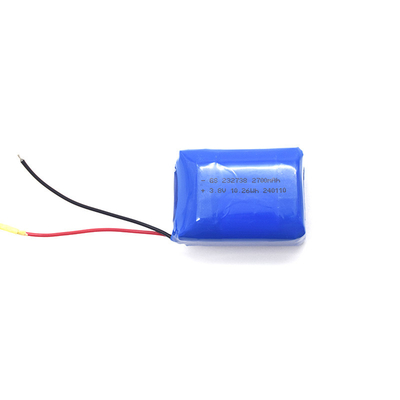 リチウムイオンポリマー 232738 2700mAh 3.8V PCB と UL1571 24AWG レッド&amp;ブラック
