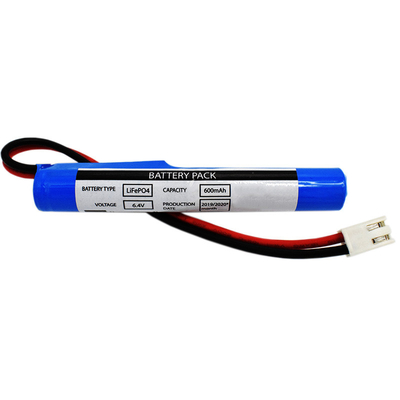 緊急照明 600mAh 6.4 ボルト LiFePO4 スティック型バッテリー