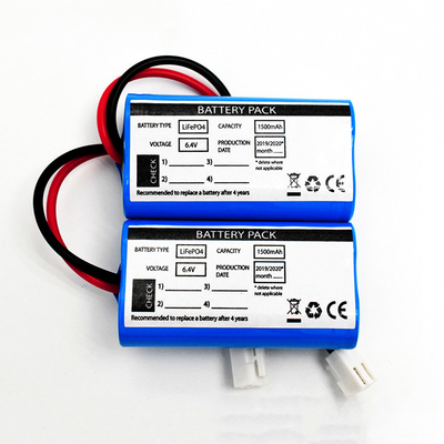 緊急太陽光照明 隣り合わせ使用型 LiFePO4 バッテリー 1500mAh 6.4 ボルト