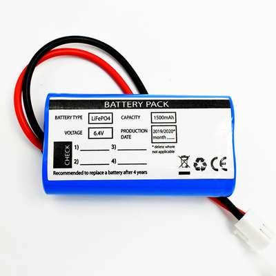 再充電可能な1500 MAh電池のパックLiFePO4 6.4Vの隣り合わせのタイプ