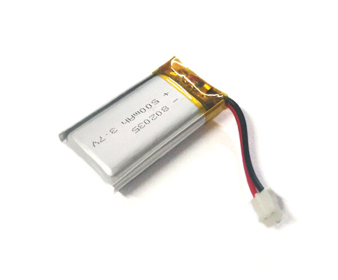 安定した性能の802035リチウム ポリマー電池500mAh 3.7V
