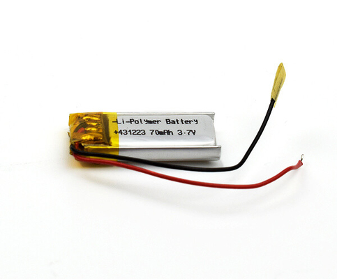 3.7V 70mAh Lipo電池の再充電可能なリチウム ポリマー細胞431223