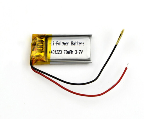 3.7V 70mAh Lipo電池の再充電可能なリチウム ポリマー細胞431223