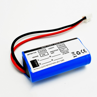 再充電可能 18650 緊急用ライト リチウム電池 LiFePO4 6.4V 1500MAh 電池