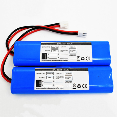 緊急時のつく電池LiFePO4 3000mah電池6.4V青いポリ塩化ビニール